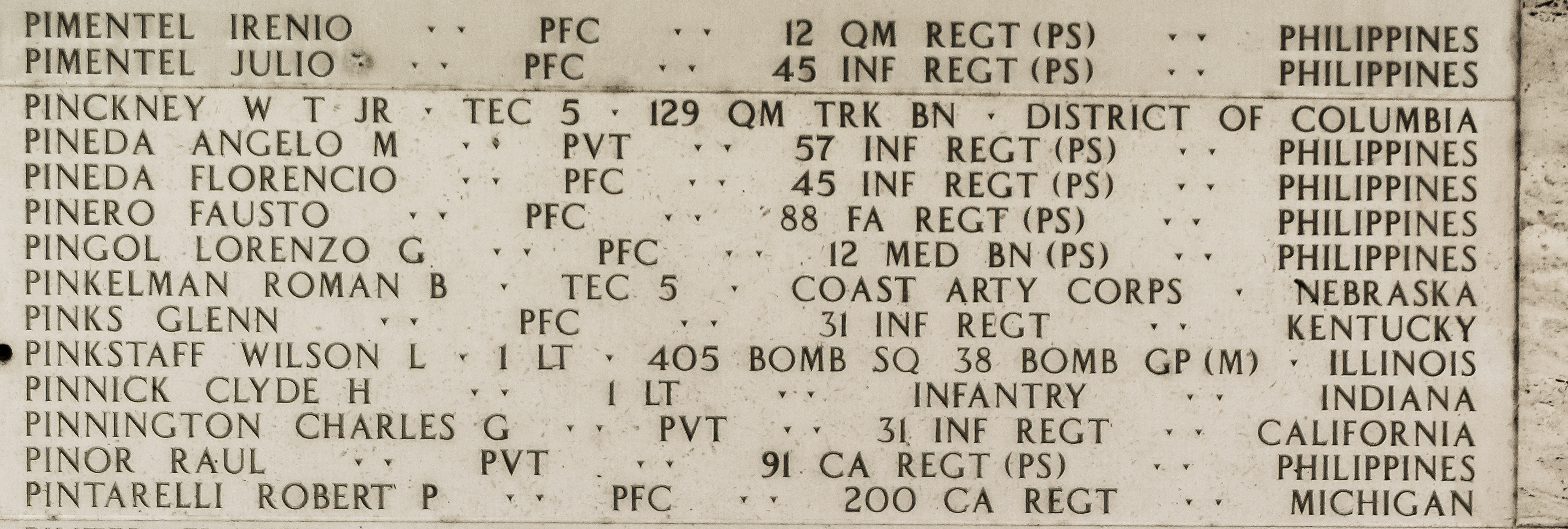 Robert P. Pintarelli, Private First Class